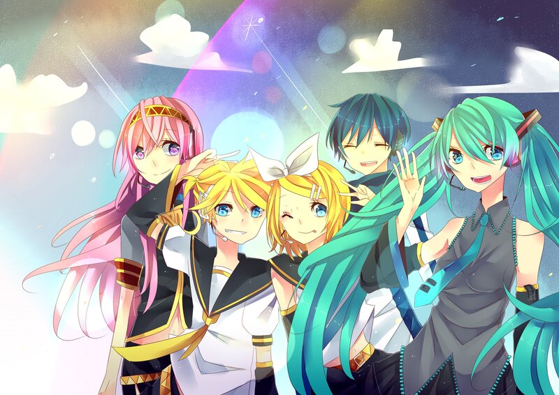Four Anime Characters — Cyan, Cheerful