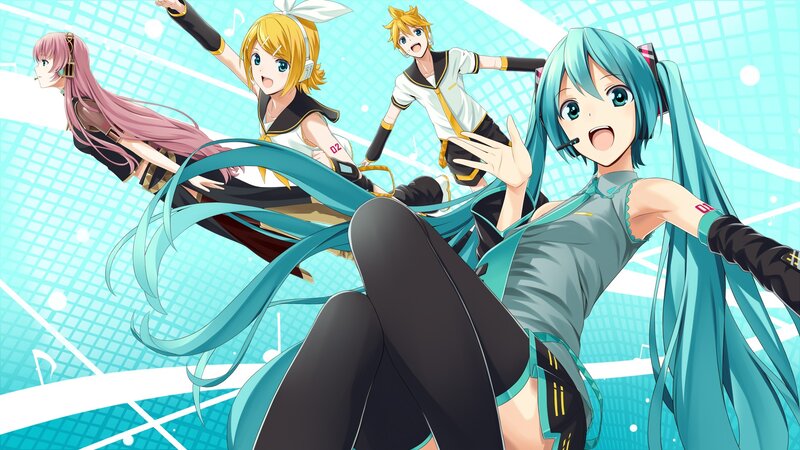 Four Anime Characters Dancing — Cyan