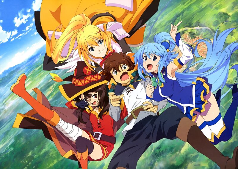 Four Anime Characters Falling