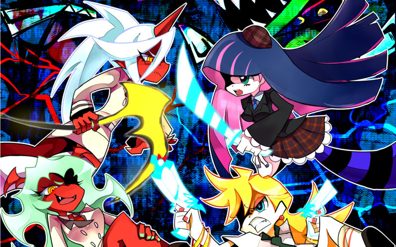 Four Anime Characters Fighting