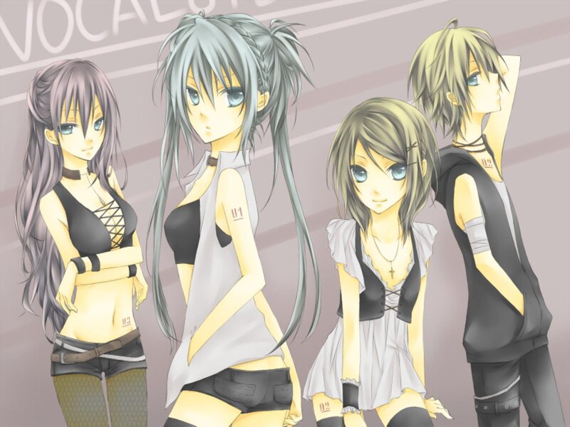 Four Anime Characters — Gray, Neutral