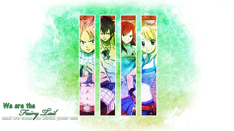Four Anime Characters — Green, Confident