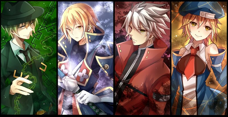 Four Anime Characters — Green, Dramatic, Hat