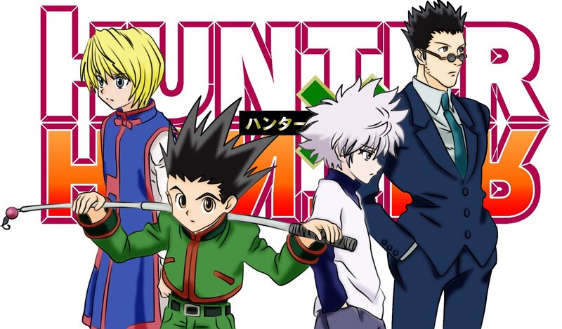 Four Anime Characters — Green, Dramatic, Swords, Suit