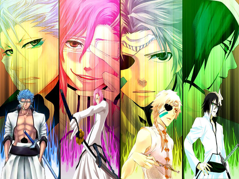 Four Anime Characters — Green, Dramatic, Swords