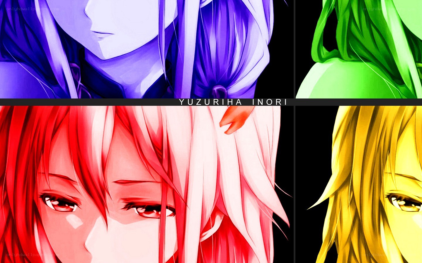 Four anime characters in color