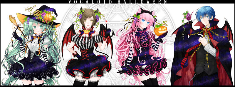 Four Anime Characters in Costumes — Purple
