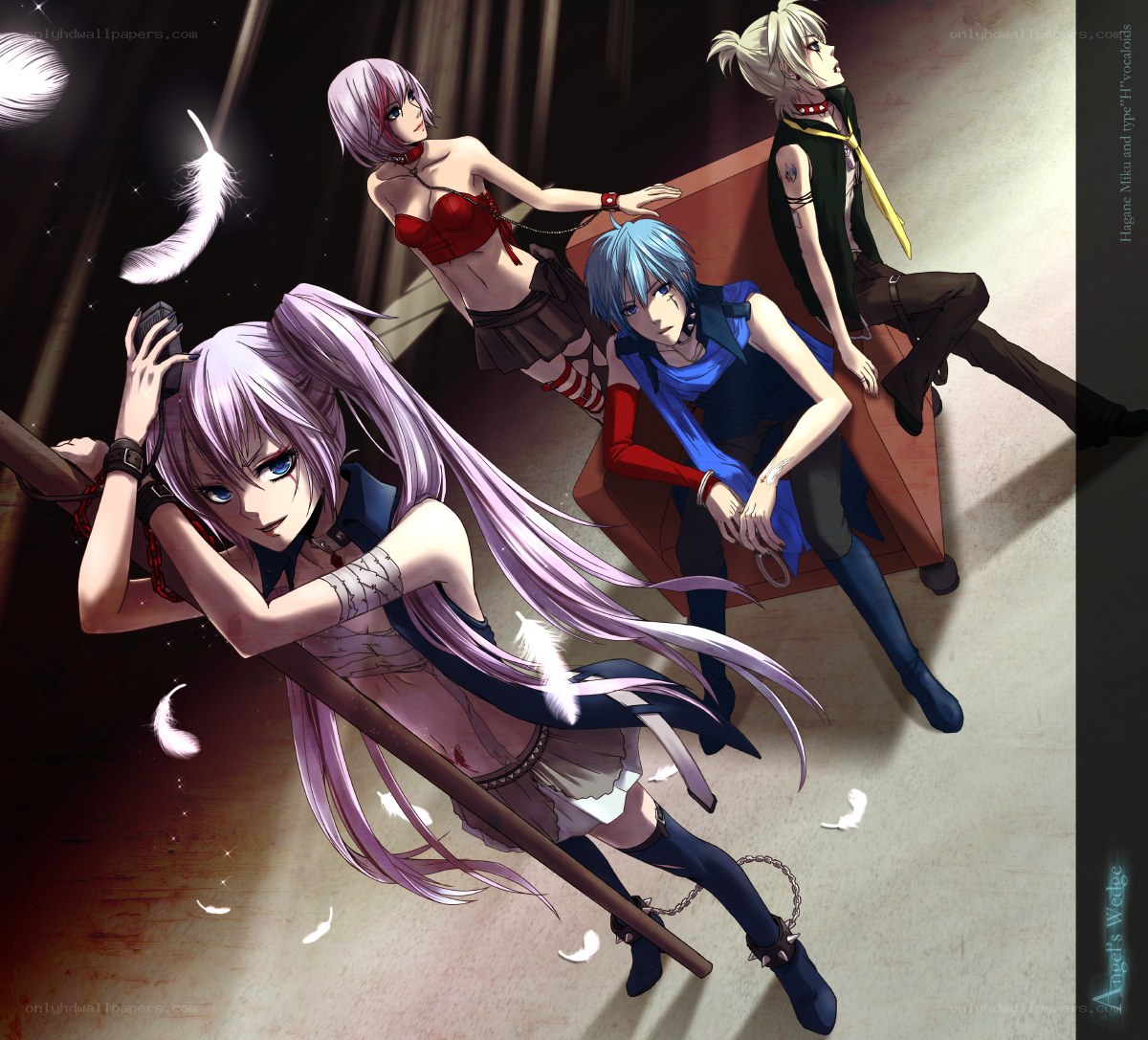 Four anime characters in dramatic pose