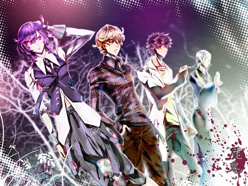 Four anime characters in dramatic pose