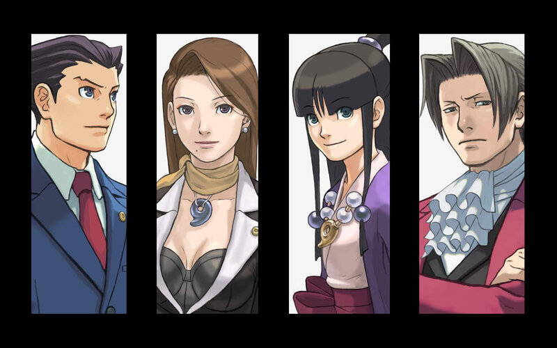 Four anime characters in formal wear