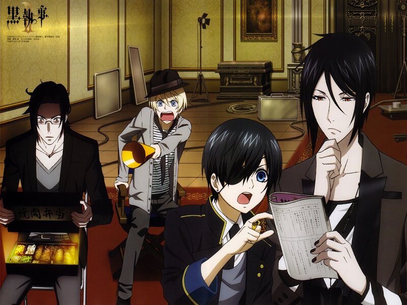 Four Anime Characters in Room — Black