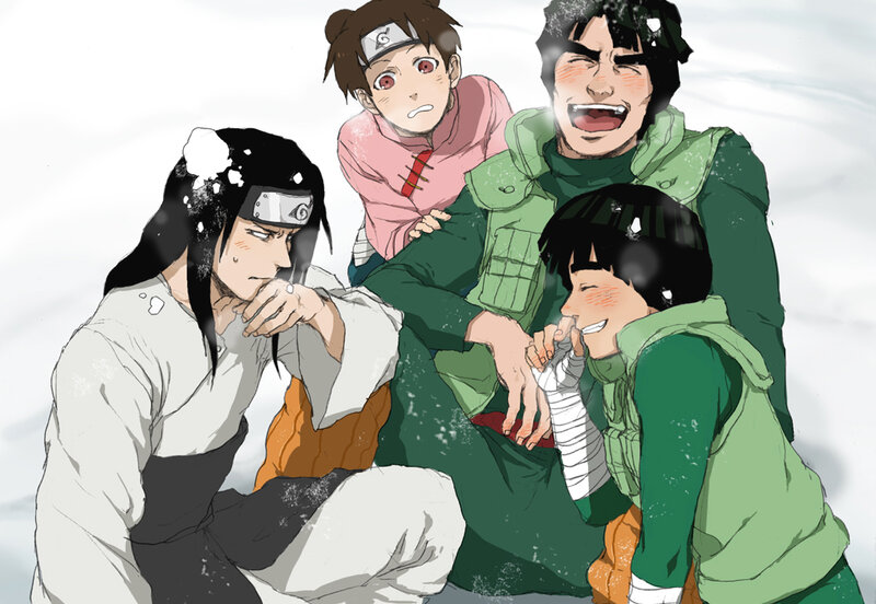 Four Anime Characters in Snow