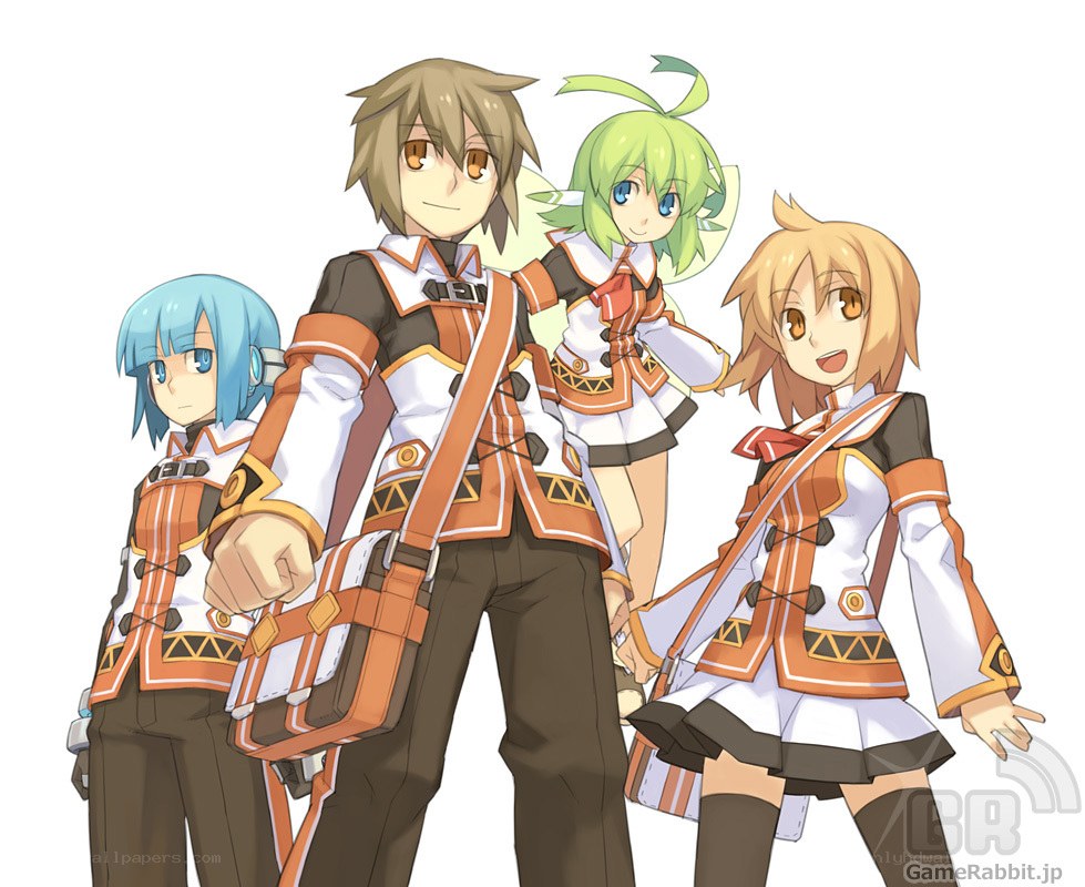 four anime characters in uniform