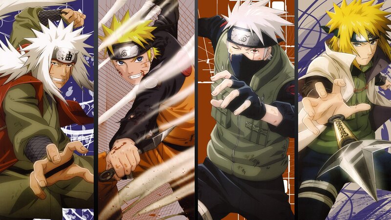 Four Anime Characters — Orange, Dramatic, Action