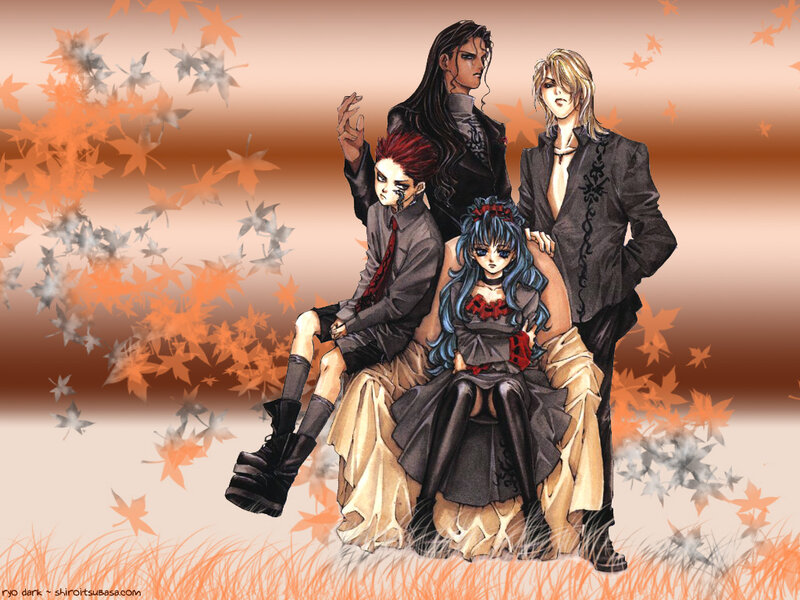 Four Anime Characters — Orange, Dramatic, Autumn