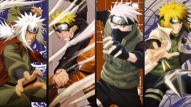 Four Anime Characters — Orange, Dynamic, Intense