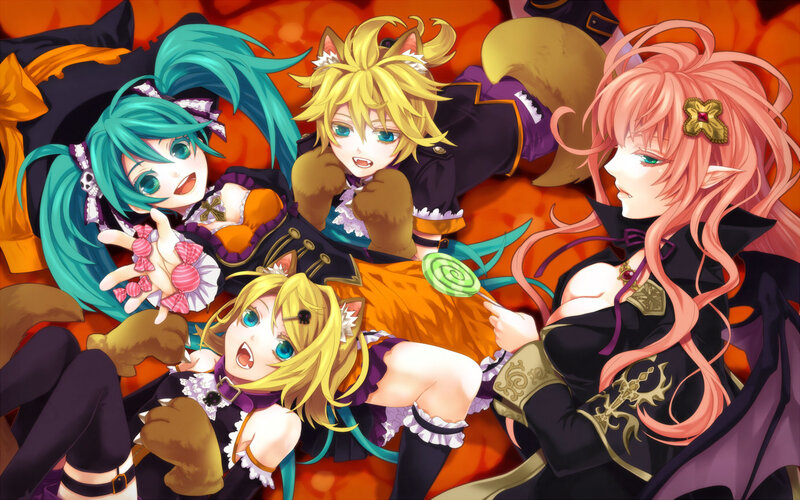 Four Anime Characters — Orange, Playful