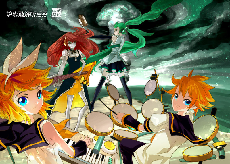 Four Anime Characters Performing