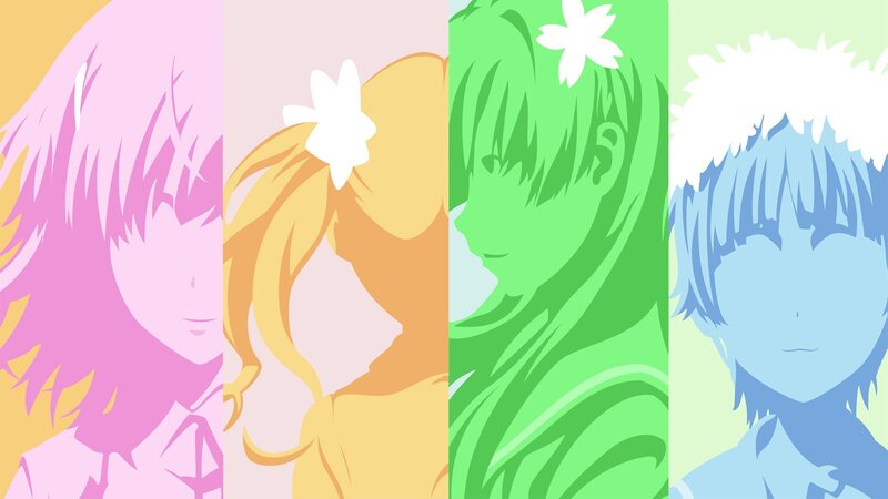 Four Anime Characters — Pink, Calm, Hair