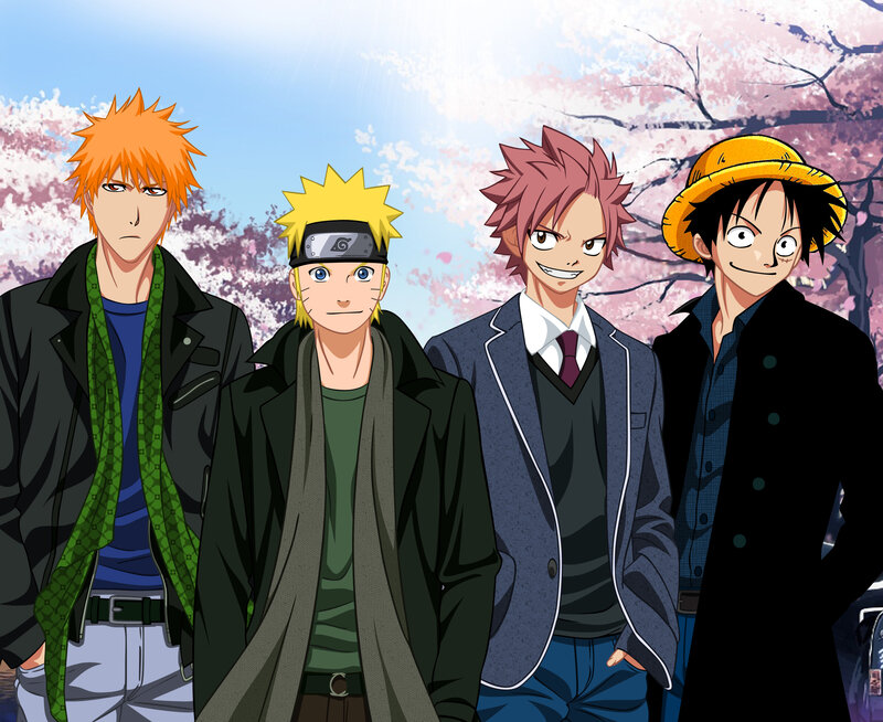 Four Anime Characters — Pink, Calm
