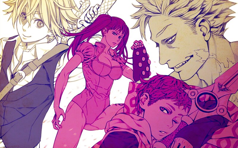 Four Anime Characters — Pink, Dramatic, Manga