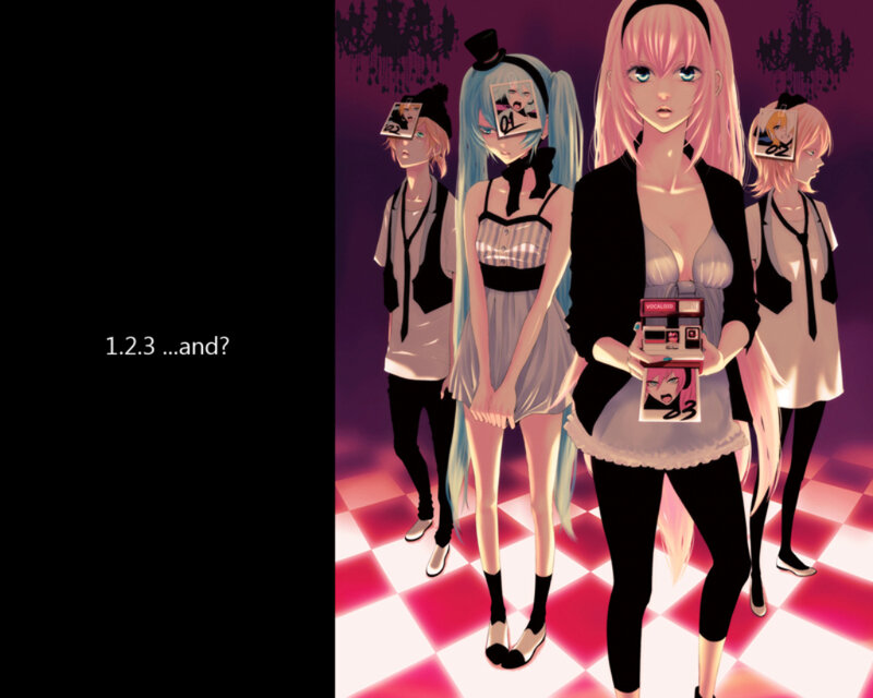 Four Anime Characters — Pink, Dramatic, Night