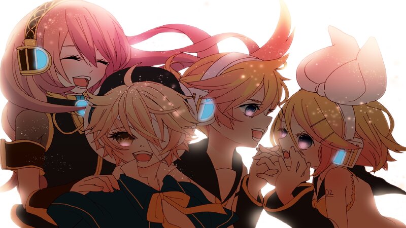 Four Anime Characters — Pink, Joyful