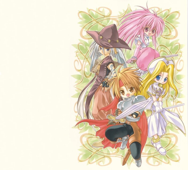 Four Anime Characters — Pink, Playful, Sword