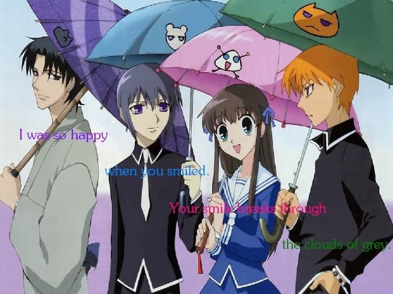 Four Anime Characters — Purple, Cheerful