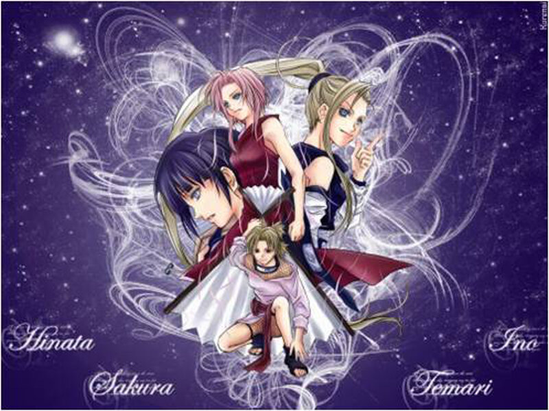 Four Anime Characters — Purple, Dramatic, Night, Stars