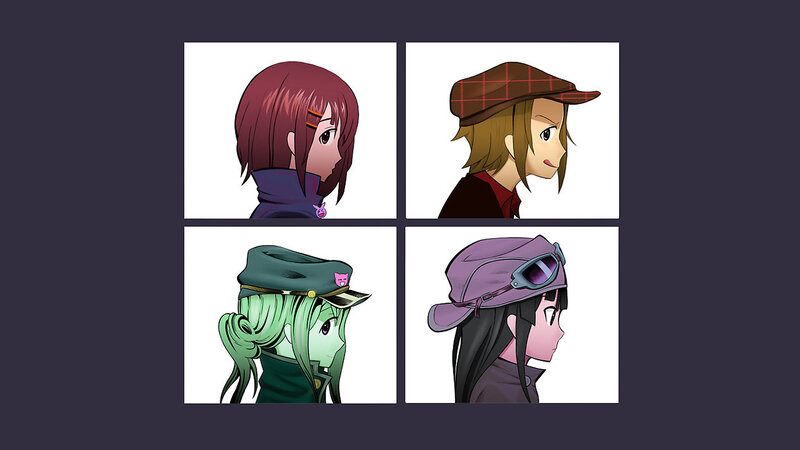 Four Anime Characters — Purple, Neutral, Manga