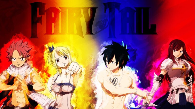 Four Anime Characters — Red, Dramatic, Fire, Magic