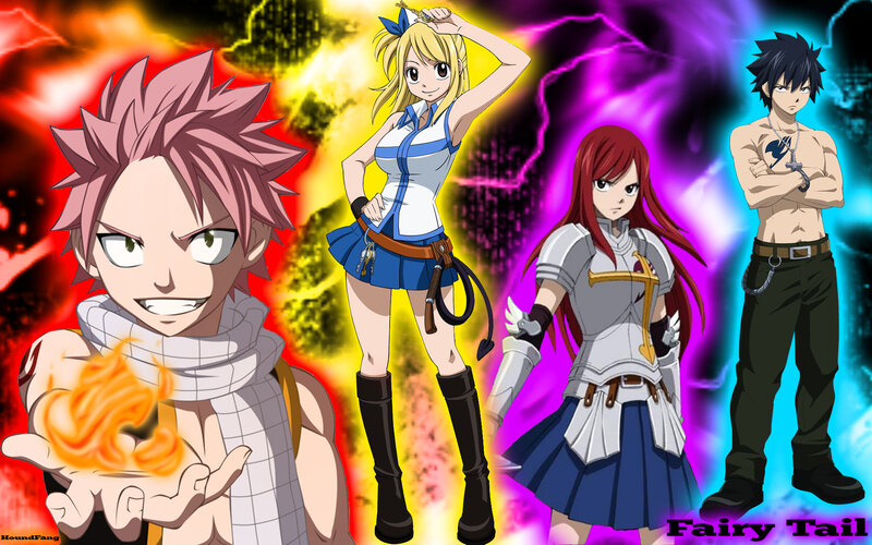 Four Anime Characters — Red, Dramatic, Fire