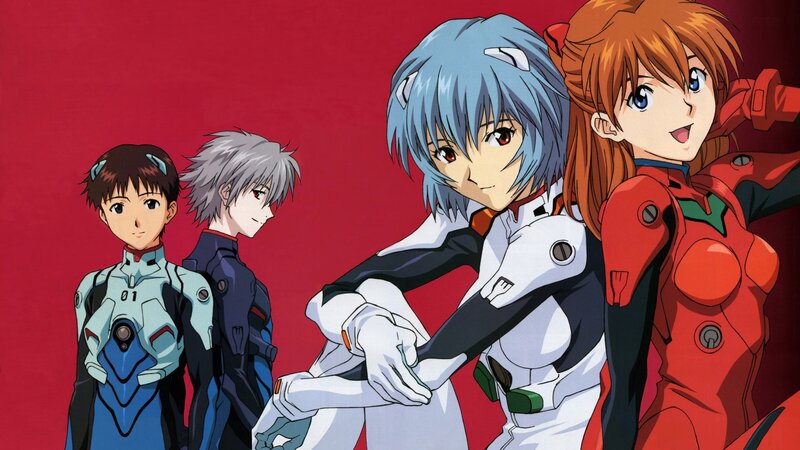 Four Anime Characters — Red, Dramatic, Mecha Suits