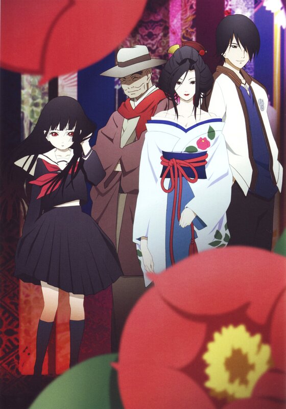 Four Anime Characters — Red, Dramatic, Night, Kimono