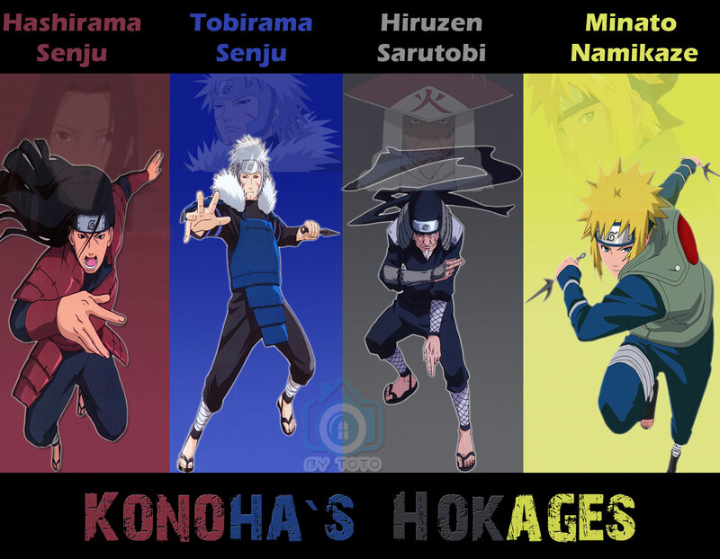Four Anime Characters — Red, Dramatic, Text, Shuriken