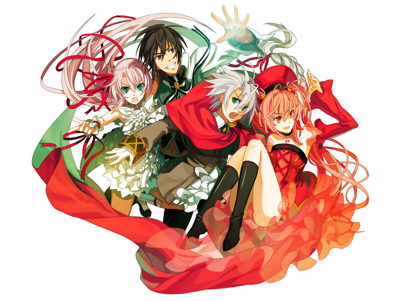 Four Anime Characters — Red, Dynamic, Magic, Swords