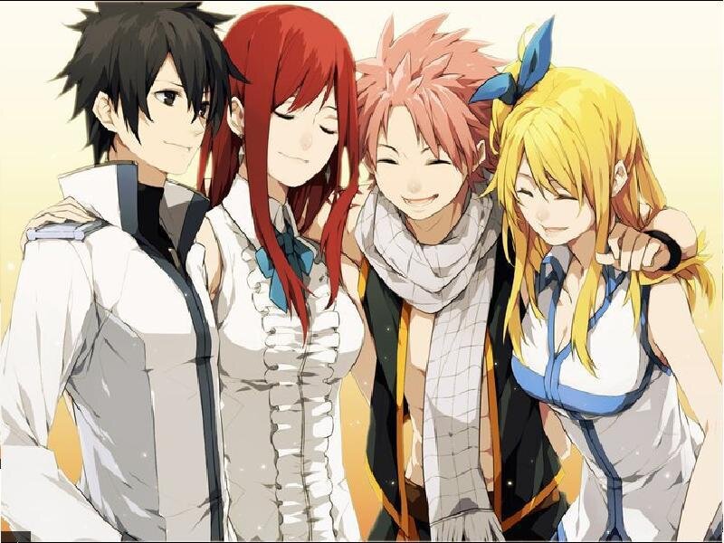 Four Anime Characters — Red, Friendly