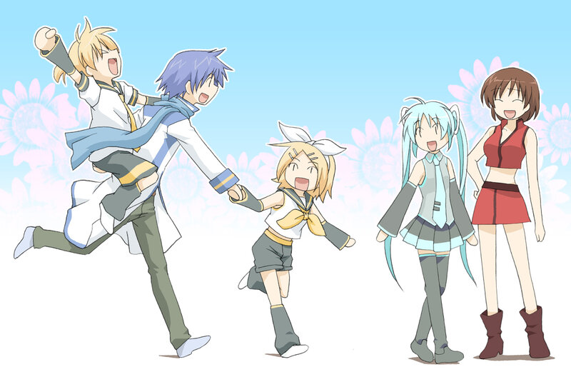 Four Anime Characters Running