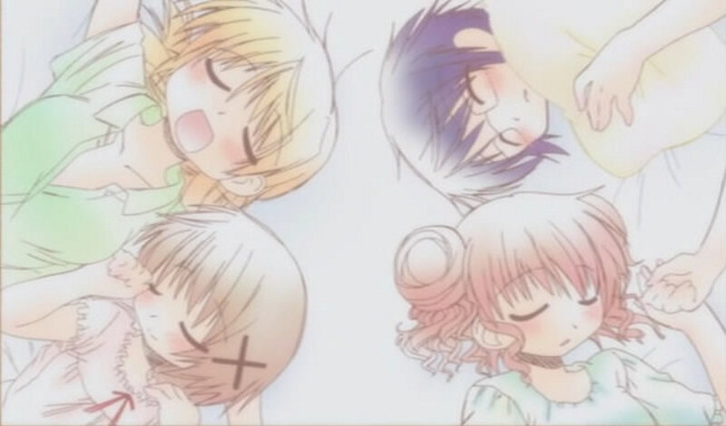 Four Anime Characters Sleeping