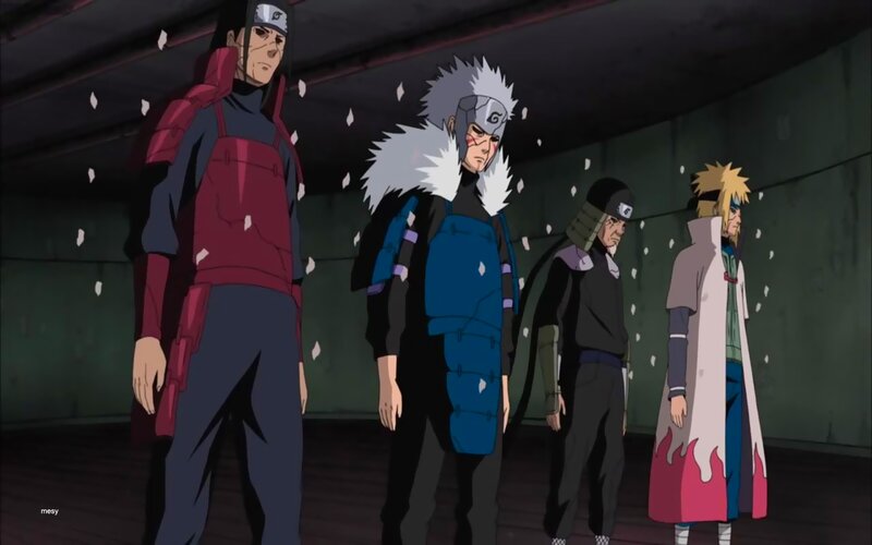Four Anime Characters Standing — Gray