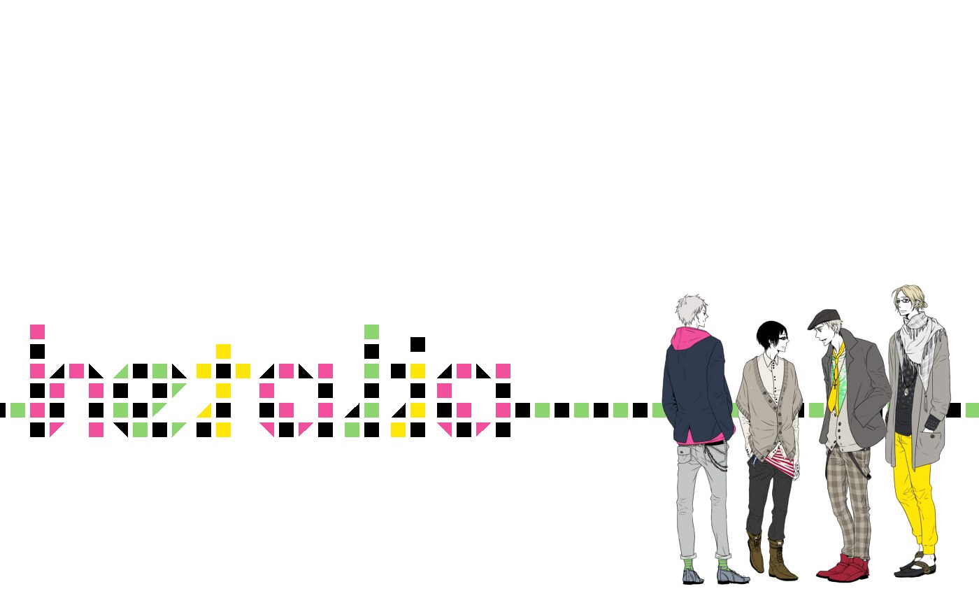 four anime characters standing