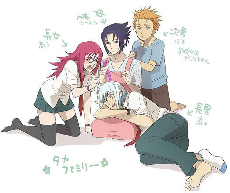 Four Anime Characters — White, Chaotic