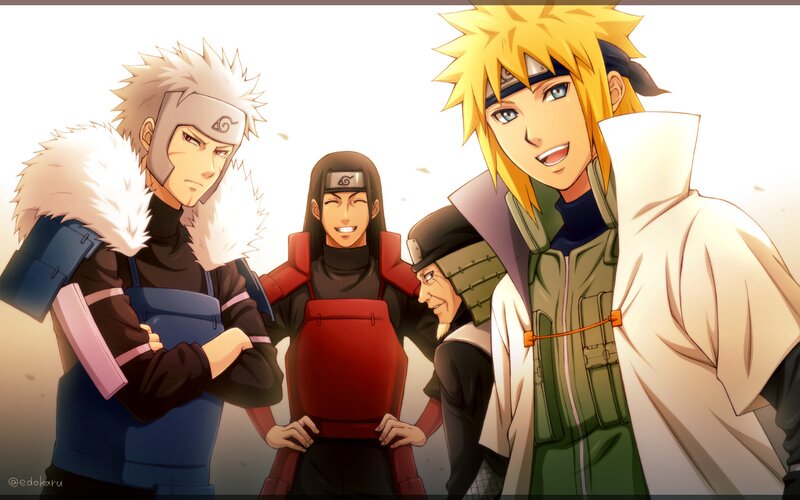 Four Anime Characters — White, Confident, Anime Art