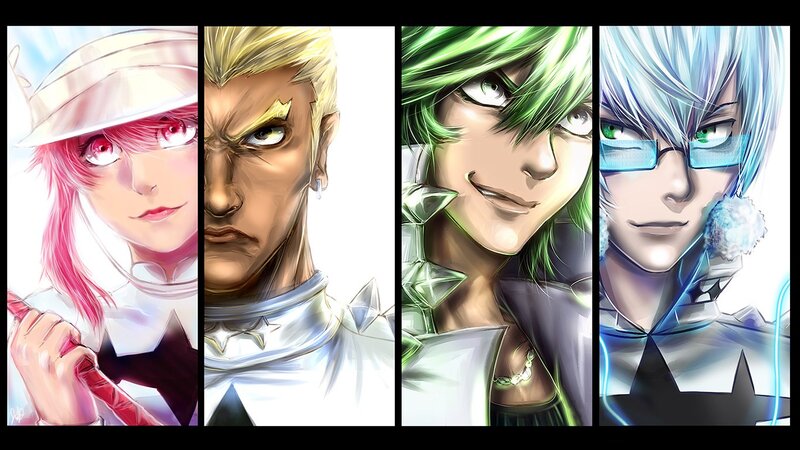 Four Anime Characters — White, Dramatic, Glasses