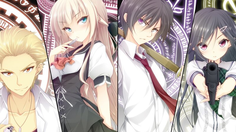 Four Anime Characters — White, Dramatic, School Uniforms