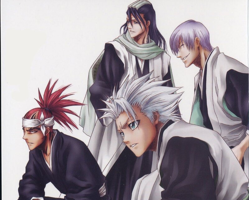 Four Anime Characters — White, Serious, Manga