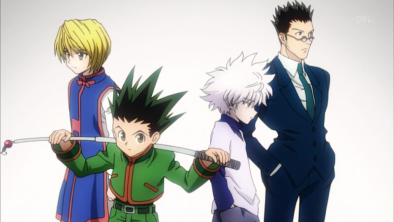 Four Anime Characters — White, Serious, Swords