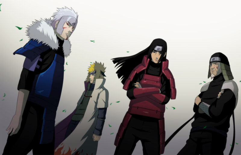 Four Anime Characters — White, Serious