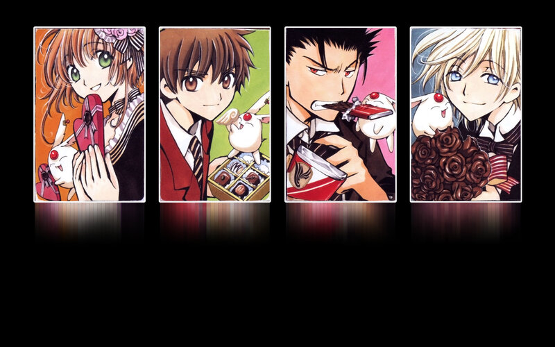 Four Anime Characters with Chocolates